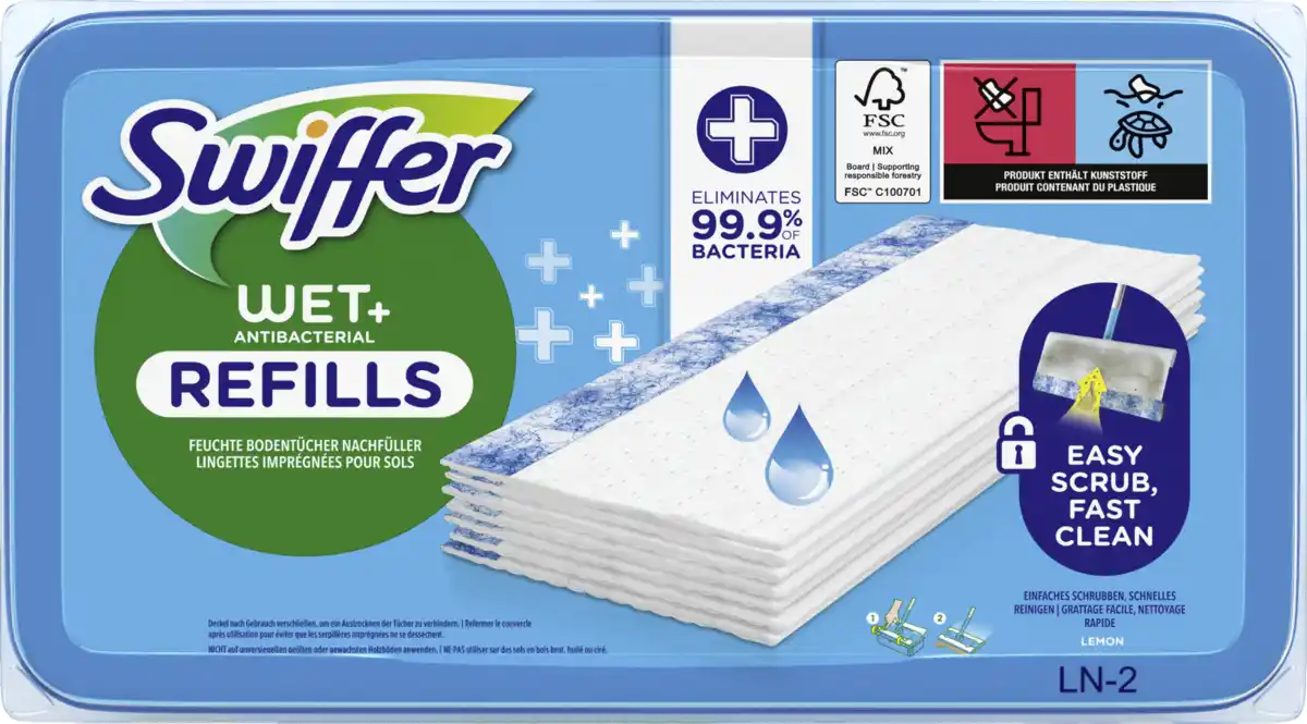 Bild 1 von Swiffer Wet Feuchte Bodentücher Antibakteriell Nachfüllpackung