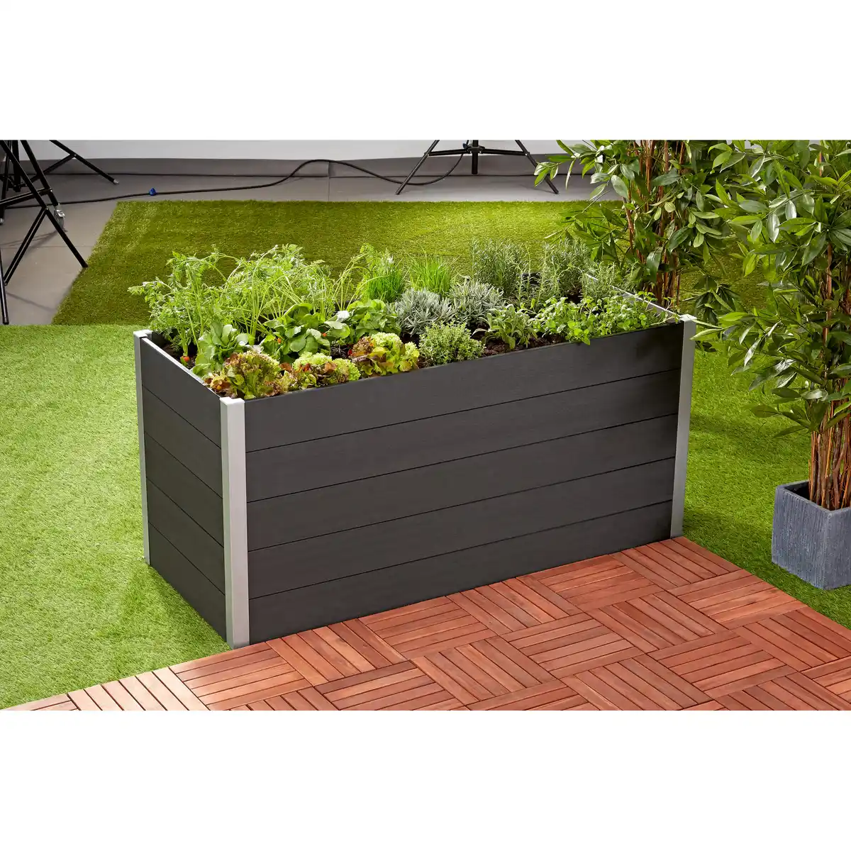 Bild 1 von Hochbeet WPC anthrazit 160 x 75 x 70 cm