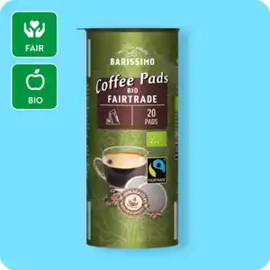 BARISSIMO Bio-Fairtrade-Kaffeepads, Fairtrade-zertifiziert