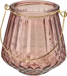 BOLTZE Kerzenhalter aus Glas, rosé