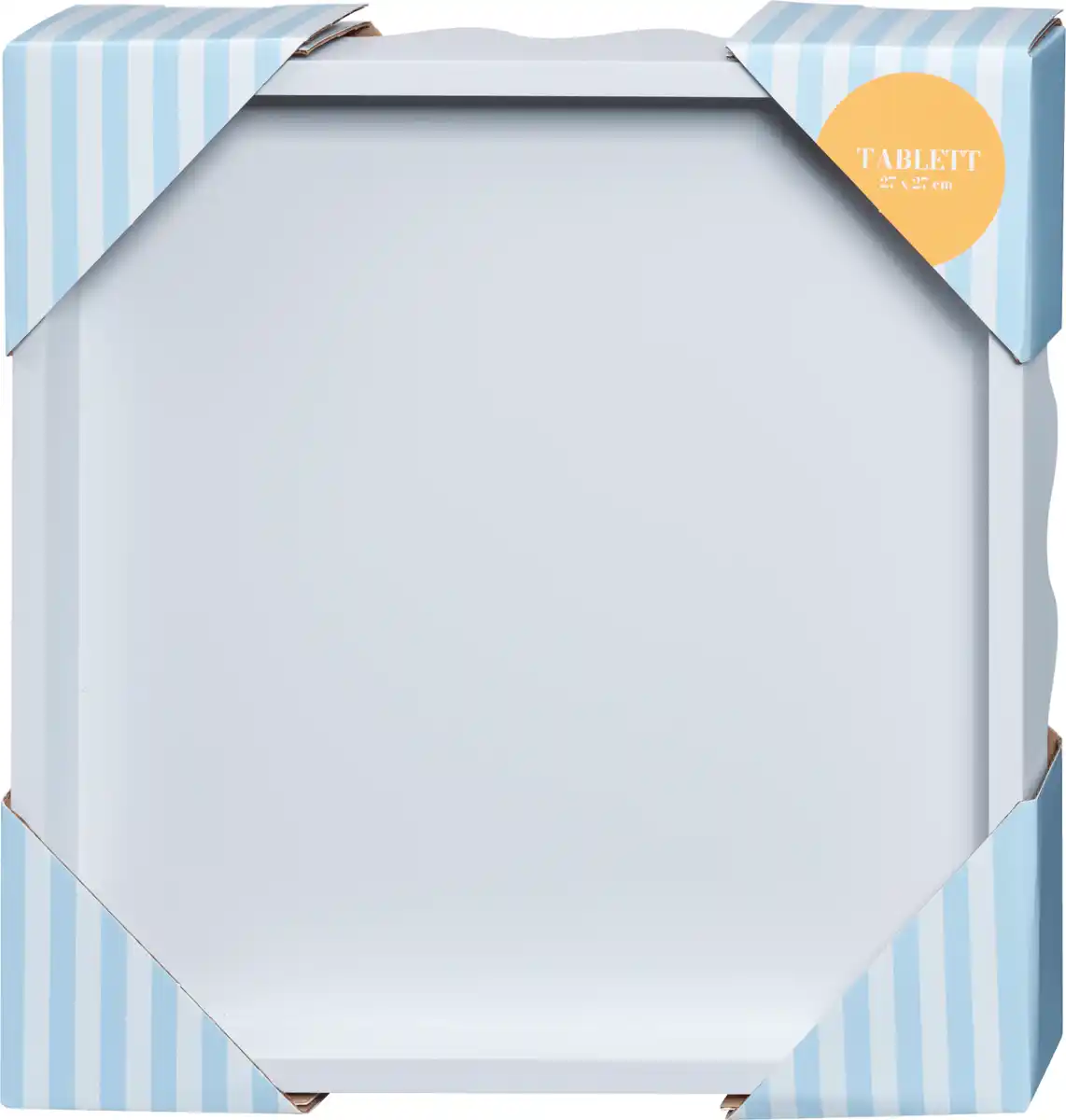 Bild 1 von Dekorieren & Einrichten Tablett aus Holz, gewellt, eisblau (27x27x5 cm)