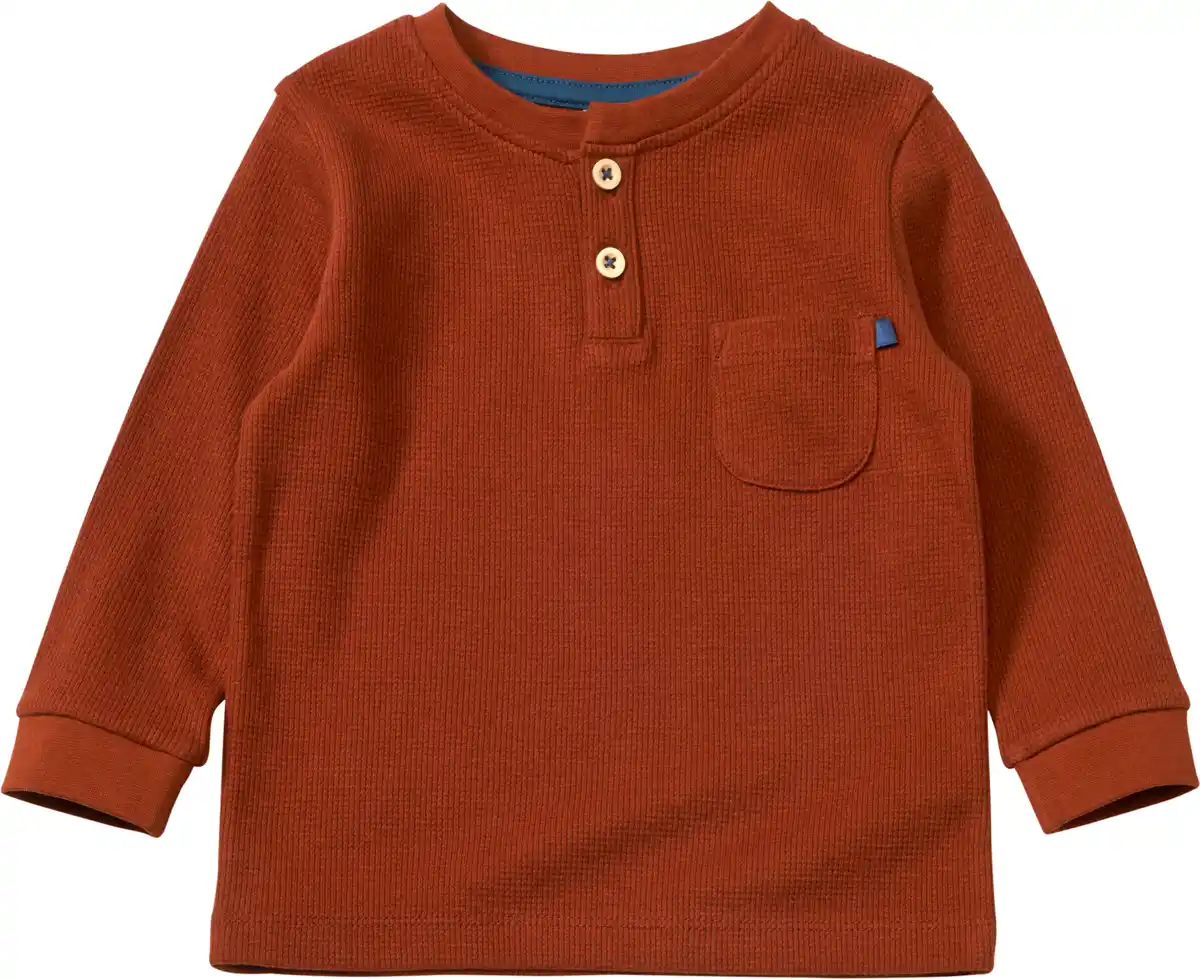 Bild 1 von ALANA Langarmshirt mit Waffel-Struktur, braun, Gr. 128