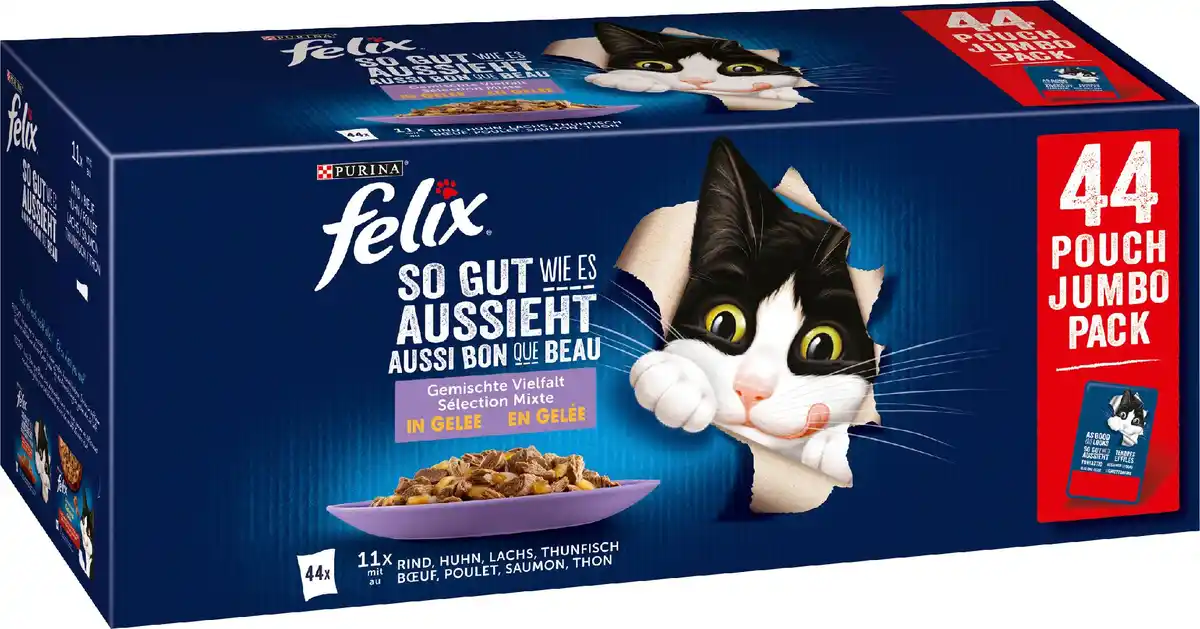 Bild 1 von felix Katzennassfutter Gemischte Vielfalt Jumbo Pack 44x85 g