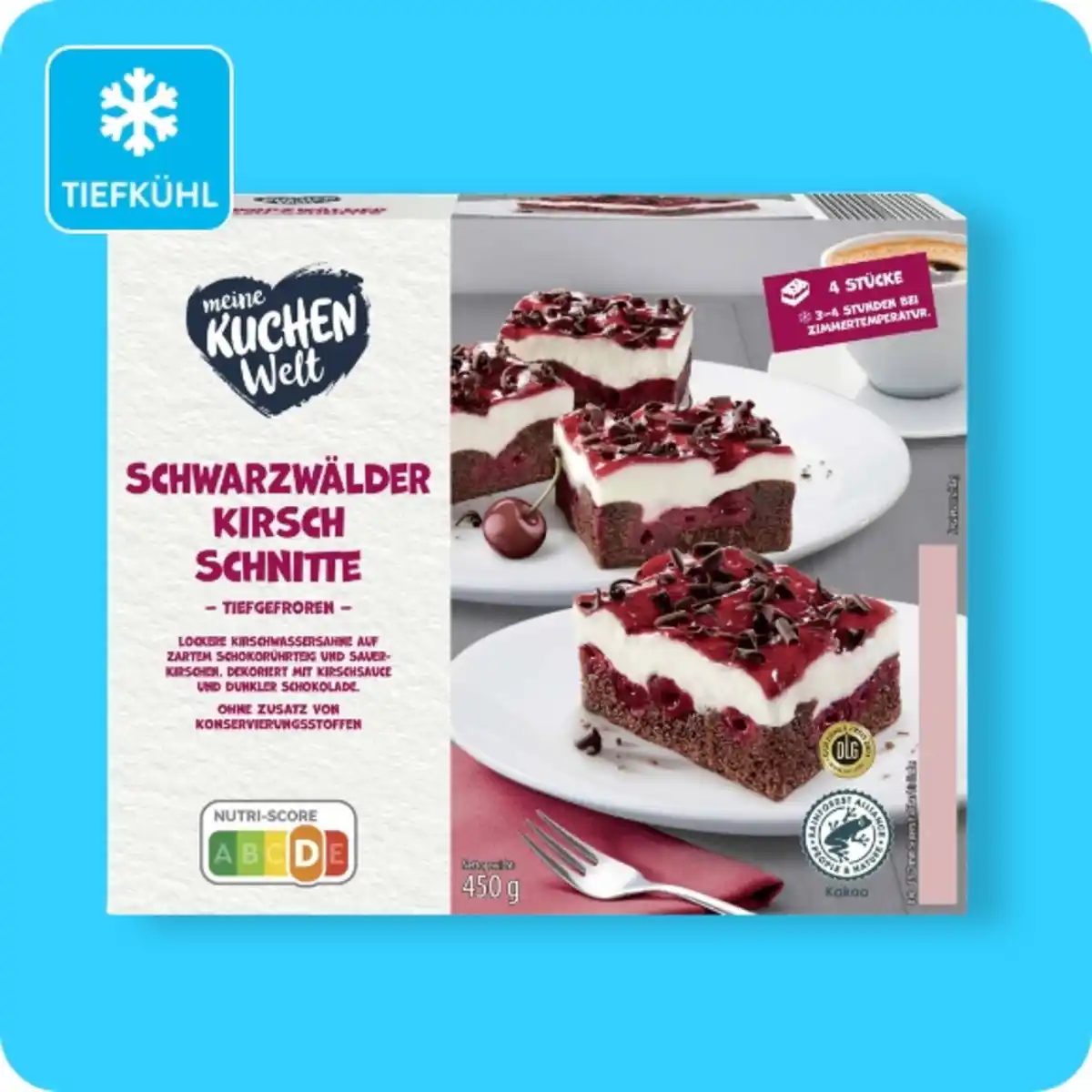 Bild 1 von MEINE KUCHEN WELT Sahneschnitten, Schwarzwälder-Kirsch-Schnitte (Kakao Rainforest-Alliance-zertifiziert) oder Apfel-Sahne-Schnitte