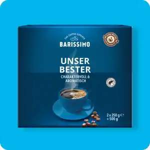 BARISSIMO Mahlkaffee „Unser Bester“, Kaffee Rainforest-Alliance-zertifiziert