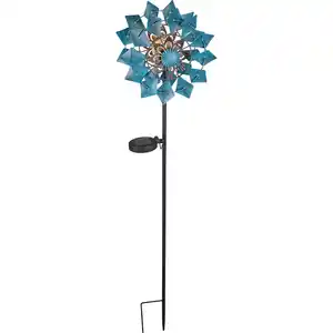 toom LED-Solarspieß Windspiel blau 92 cm