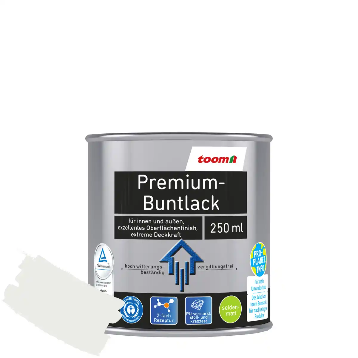 Bild 1 von toom Premium-Buntlack signalweiß seidenmatt 250 ml