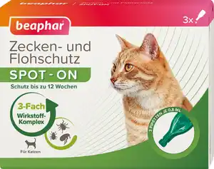 Beaphar Zecken- und Flohschutz SPOT-ON 3 x 0,8 ml für Katzen