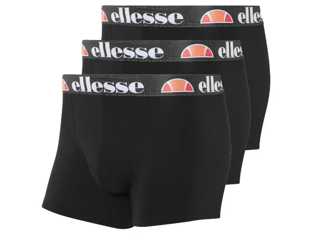 Bild 2 von Ellesse Herren Boxershorts, 3 Stück, mit Markenlogo im Bund