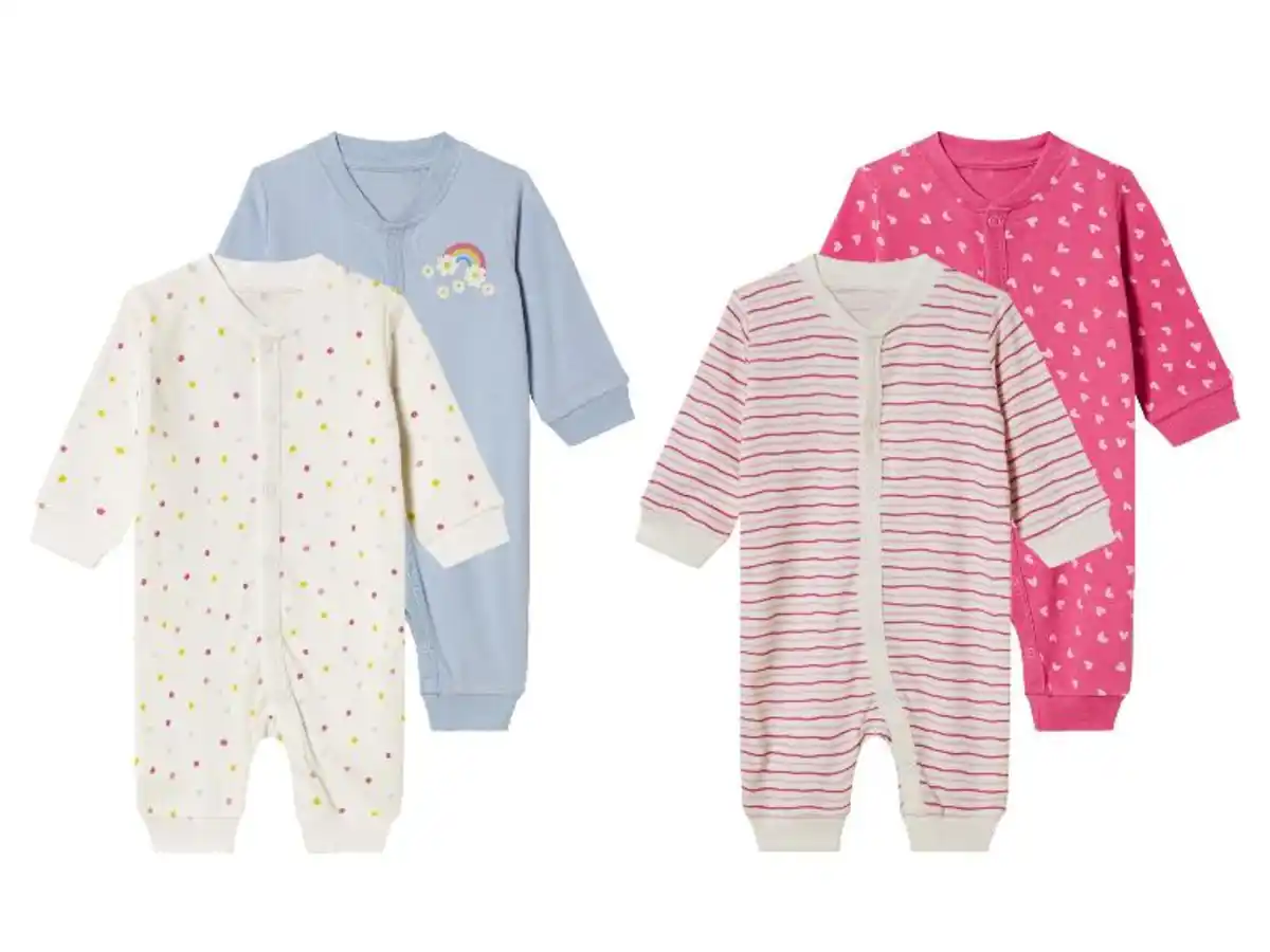 Bild 1 von lupilu® Baby Schlafoverall, 2 Stück, aus reiner Bio-Baumwolle