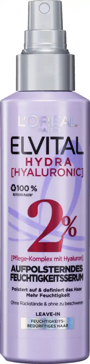 Bild 1 von L’Oréal Paris Elvital Leave-In Haarkur Hydra Hyaluron Aufpolsterndes Feuchtigkeitsserum, 150 ml