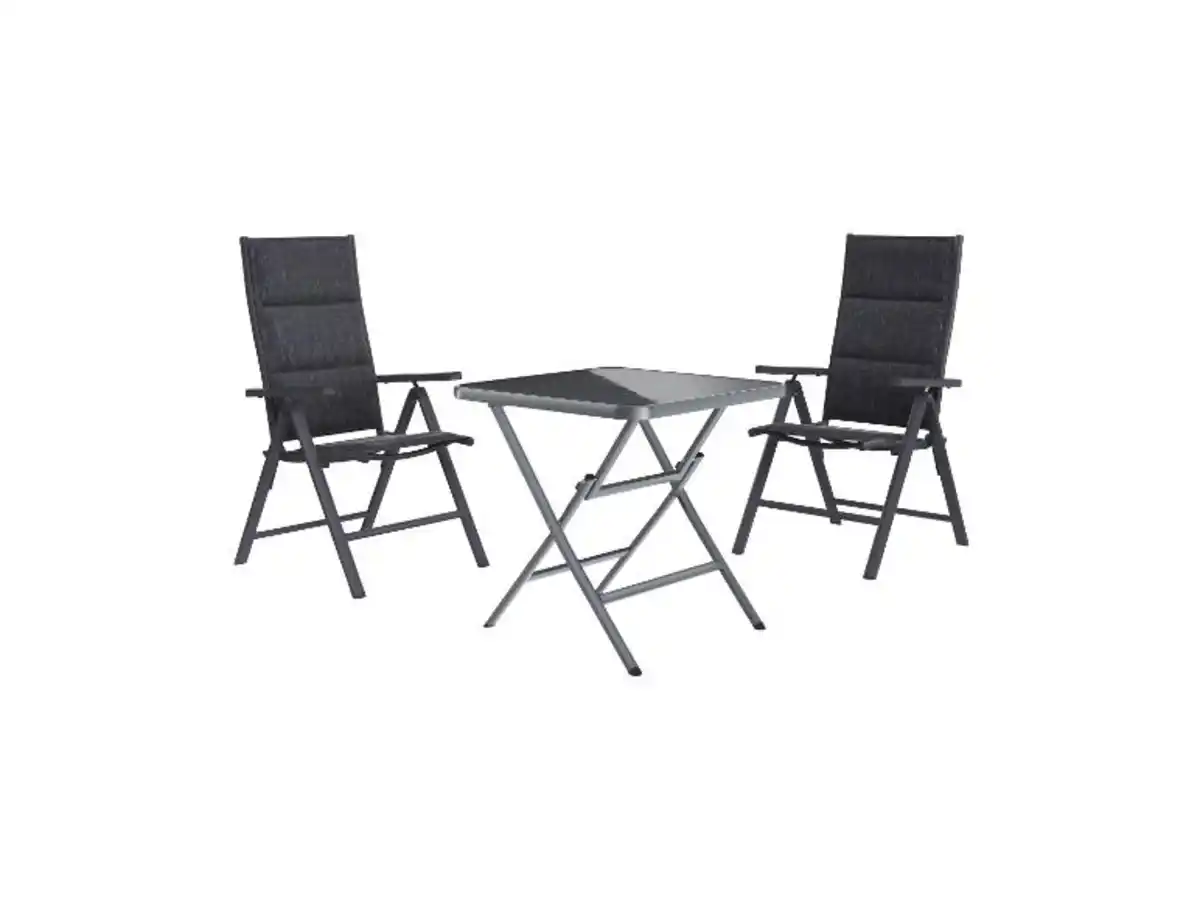 Bild 1 von LIVARNO home Alu-Set »Toronto«, 3-teilig - Klapptisch & 2 Hochlehner, grau