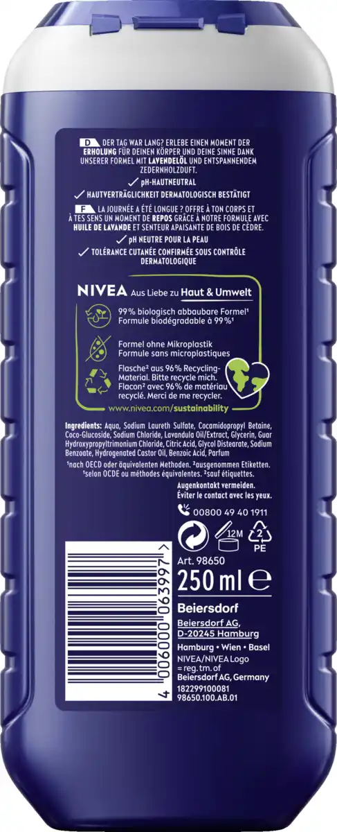 Bild 2 von NIVEA MEN 3in1 Duschgel Total Relax, 250 ml