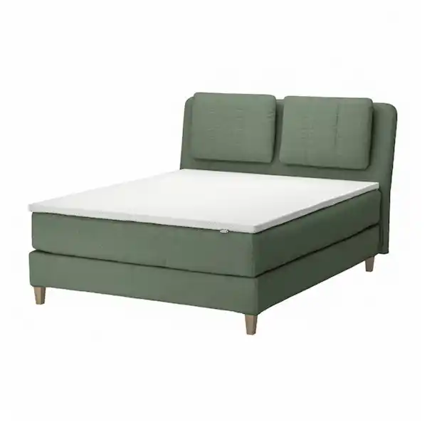 Bild 1 von LILLFJÄLLET Boxspringbett, Vågstranda fest/mittelfest/Nordberget Tibbleby grün 160x200 cm