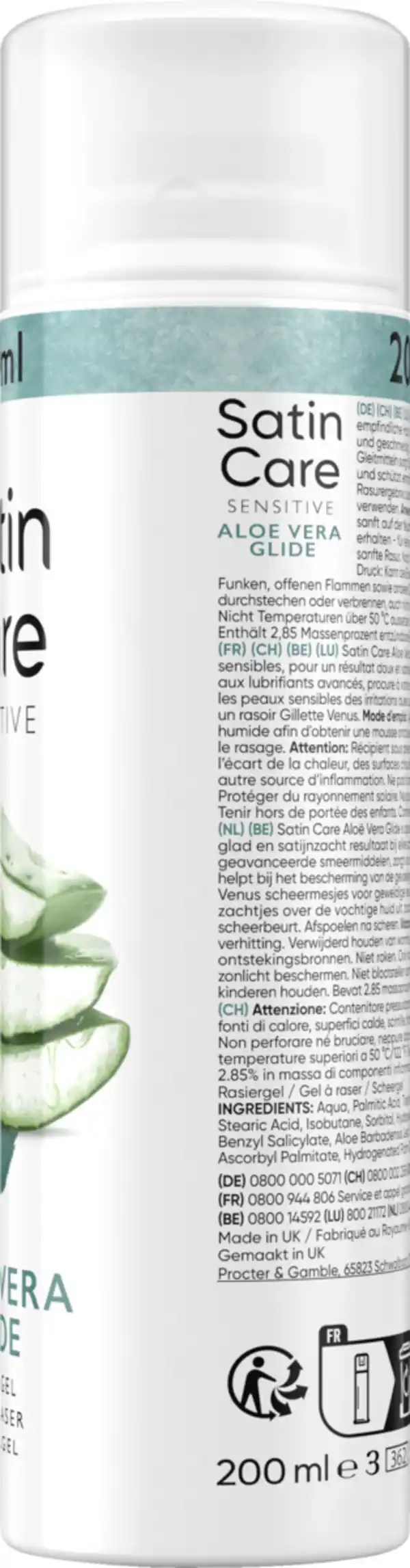 Bild 2 von Gillette Venus Satin Care Gel Rasiergel Aloe Vera, 200 ml