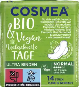 Cosmea Bio Ultra Binden Normal mit Flügeln ohne Duft