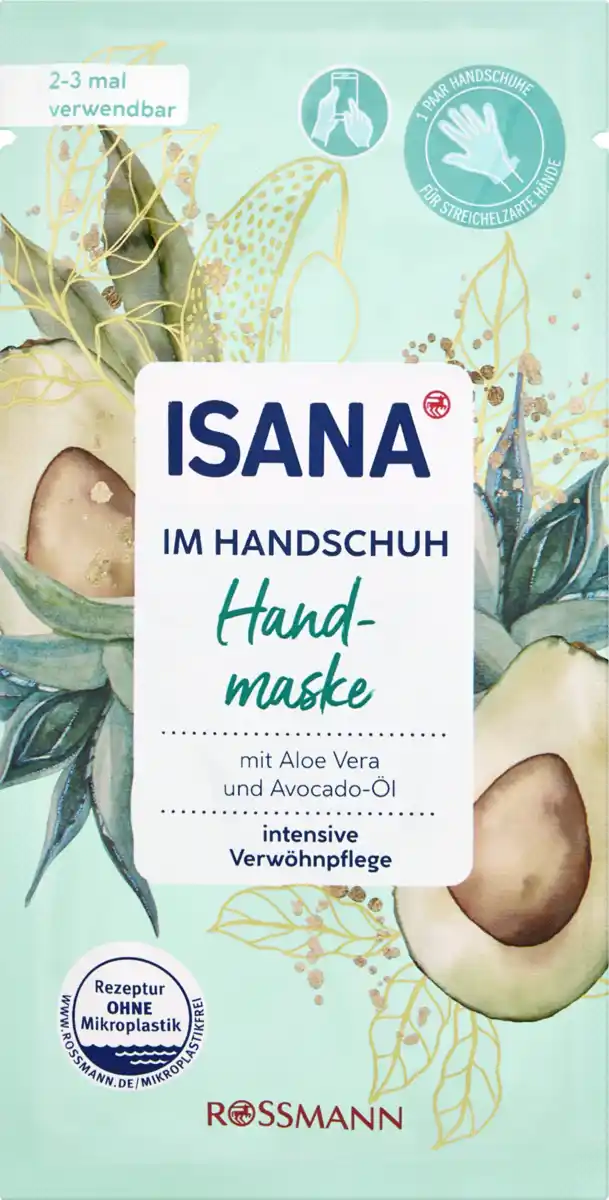 Bild 1 von ISANA Handschuhmaske mit Aloe Vera und Avocadoöl, 20 ml