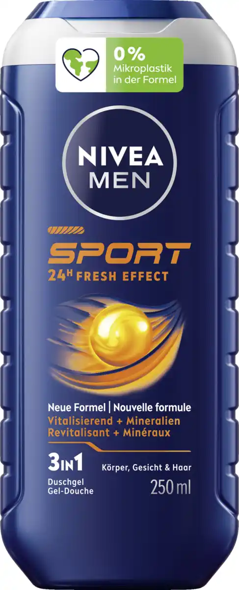Bild 1 von NIVEA MEN 3in1 Duschgel Sport 24H fresh effect, 250 ml