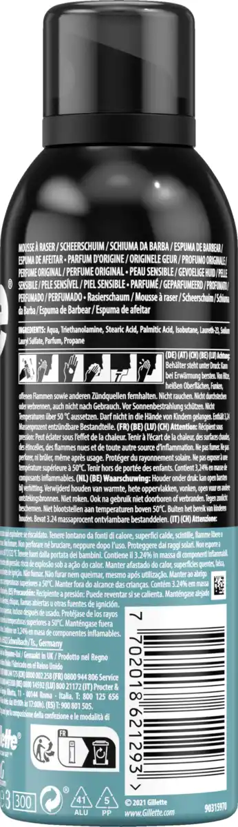 Bild 4 von Gillette Rasierschaum Sensitive, 200 ml