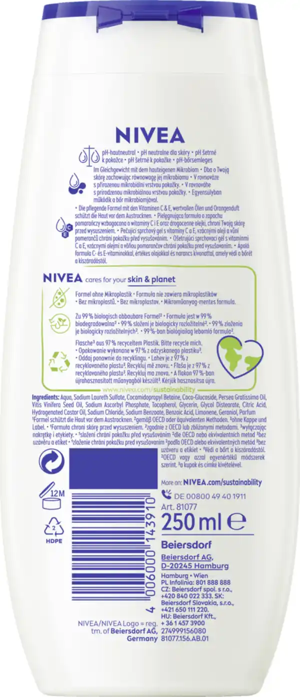 Bild 2 von NIVEA Pflegedusche summer happiness Orange & Avocado-Öl, 250 ml