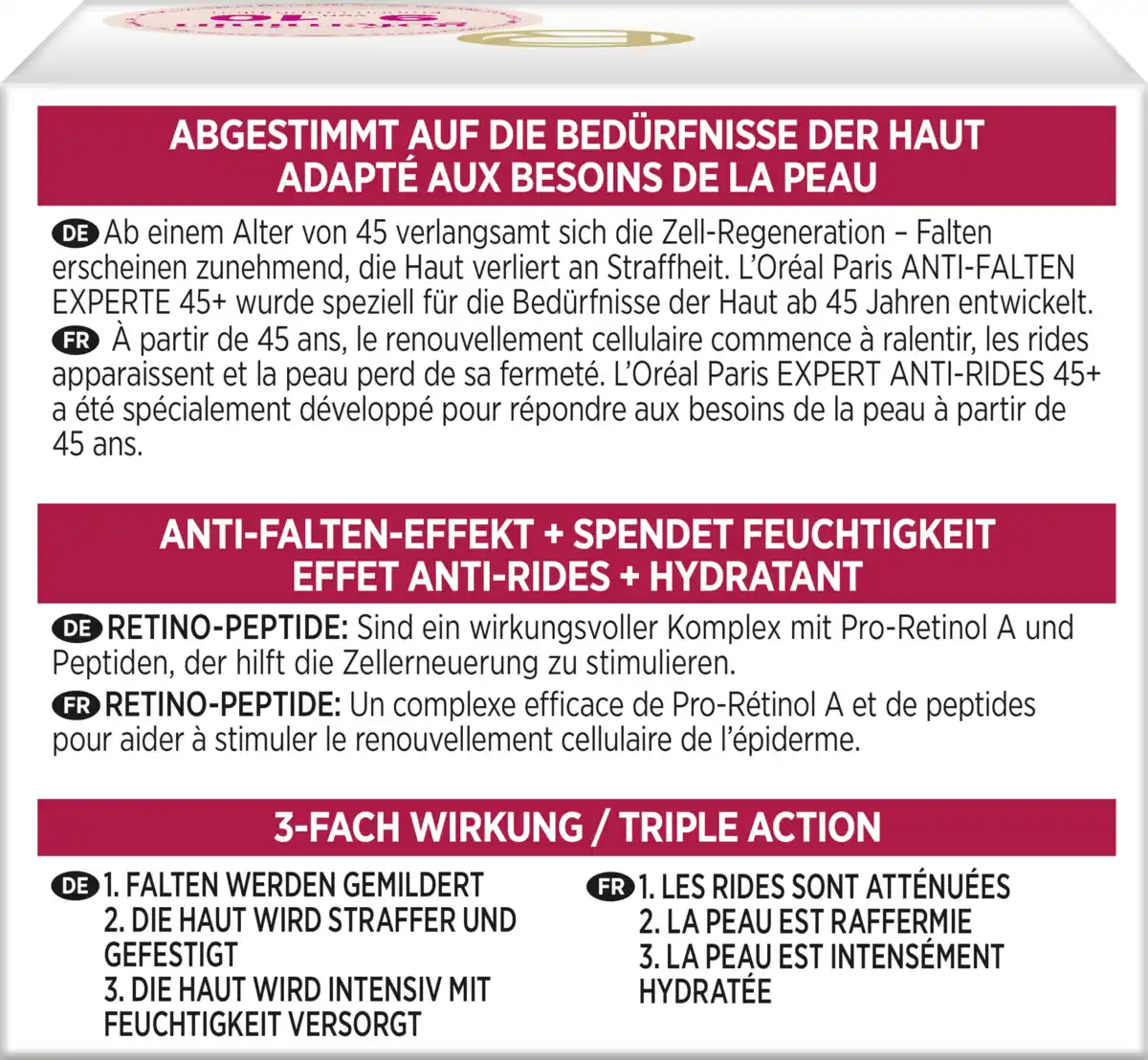 Bild 3 von L’Oréal Paris Gesichtscreme Anti-Falten Experte 45+ Tagespflege, 50 ml