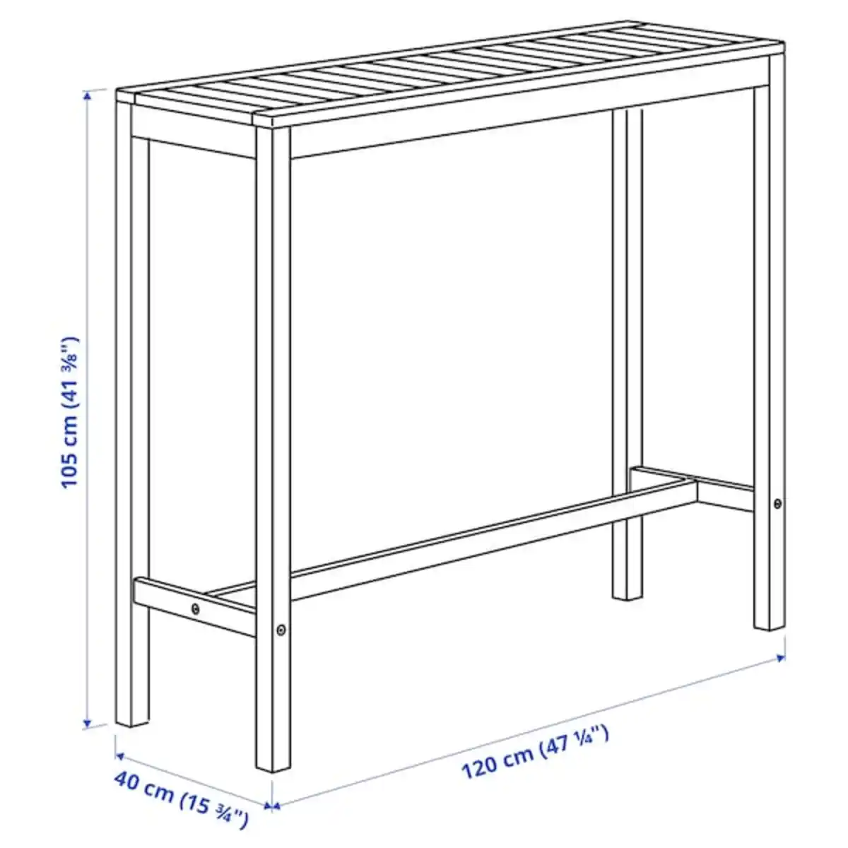 Bild 3 von NÄMMARÖ Bartisch außen, hellbraun lasiert 120x40 cm