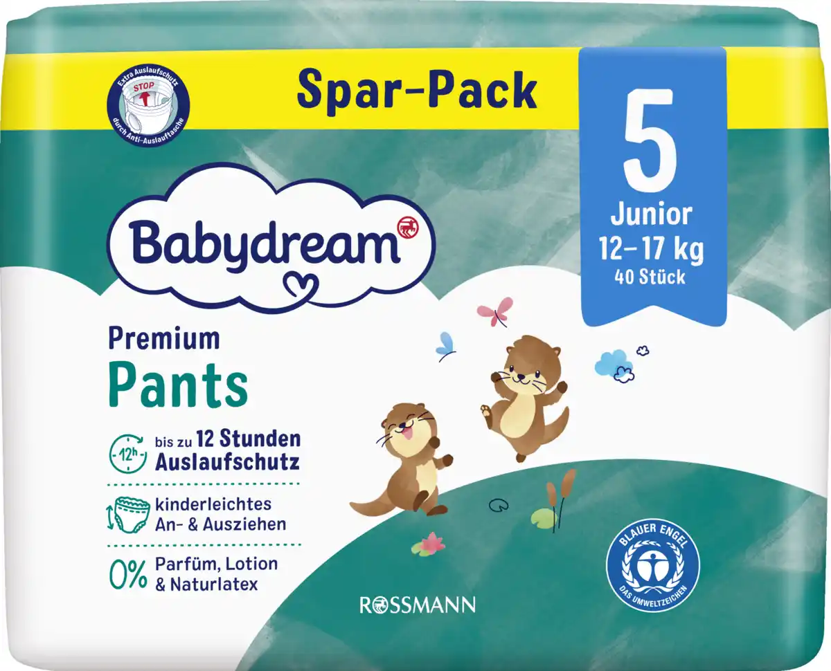 Bild 1 von Babydream Premium Pants Gr. 5 Junior Jumbo, 40 Stück, 12-17 kg