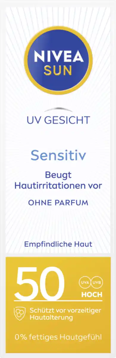 Bild 1 von NIVEA SUN UV Gesicht sensitiv Sonnenschutz LSF 50, 50 ml