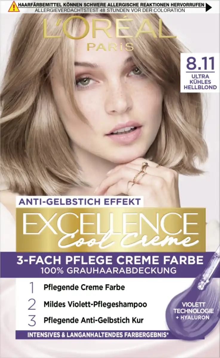 Bild 1 von L’Oréal Paris Excellence Cool Creme 8.11 Ultra kühles Hellblond