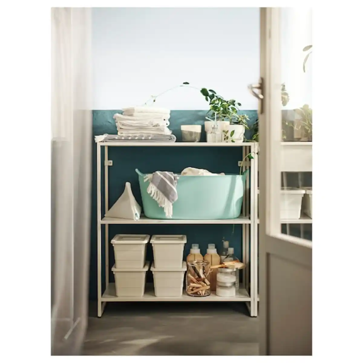 Bild 4 von JOSTEIN Regal, drinnen/draußen/Metall weiß 81x40x90 cm