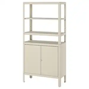 KOLBJÖRN Regal mit Schrank, beige 80x37x161 cm