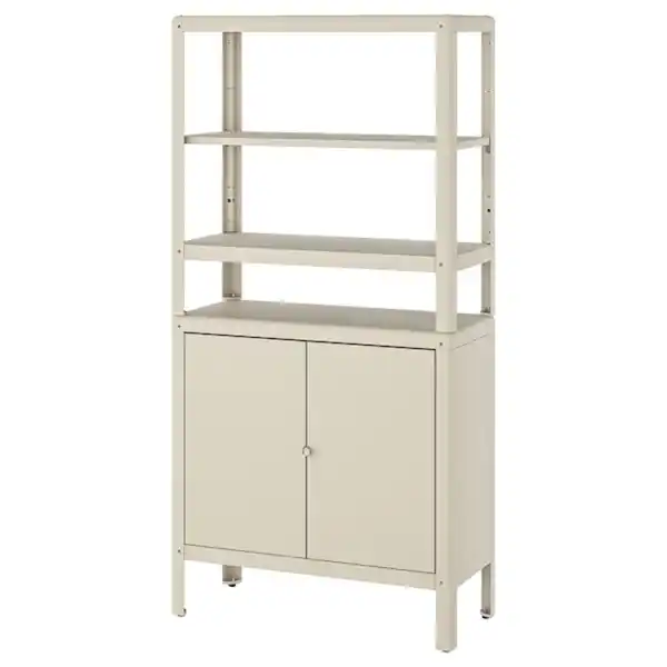 Bild 1 von KOLBJÖRN Regal mit Schrank, beige 80x37x161 cm