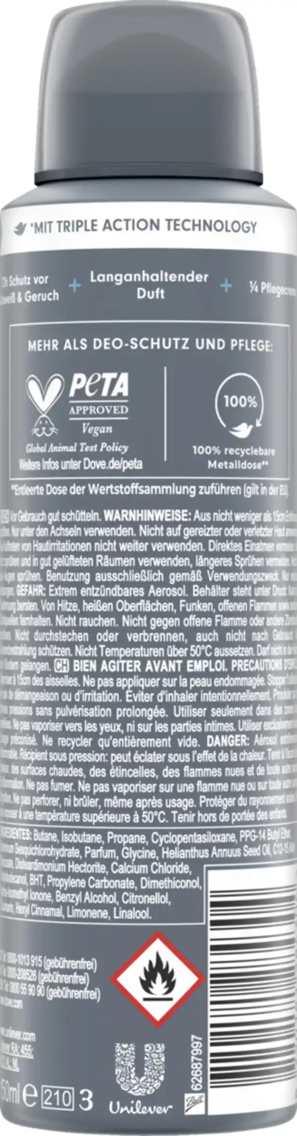 Bild 2 von Dove Men+Care Advanced Clean Comfort Antitranspirant, 150 ml