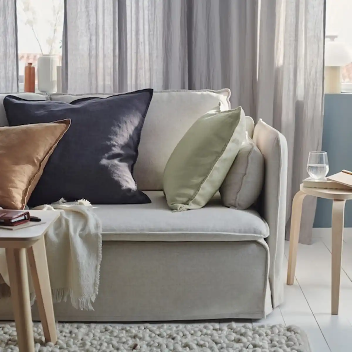 Bild 2 von DYTÅG Kissenbezug, graugrün 50x50 cm