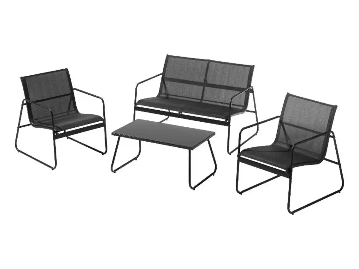 Bild 1 von LIVARNO home Lounge-Set, 4-teilig, schwarz