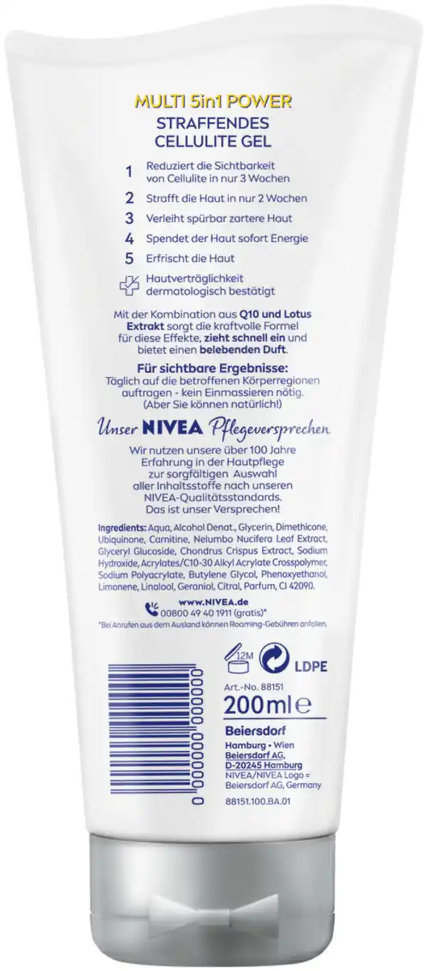 Bild 2 von NIVEA Multi 5in1 Power straffendes Cellulite Gel, 200 ml