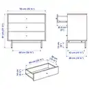 Bild 2 von RÅDMANSÖ Kommode mit 3 Schubladen, braun Nussbaumnachbildung 90x48x81 cm