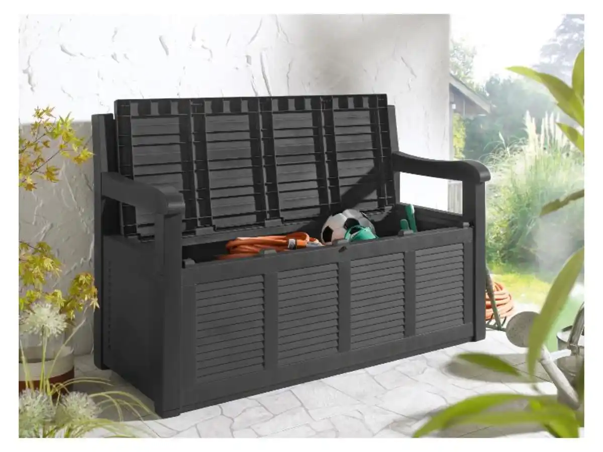 Bild 2 von LIVARNO home Gartenbank, B 130 x T 60 x H 85 cm, anthrazit