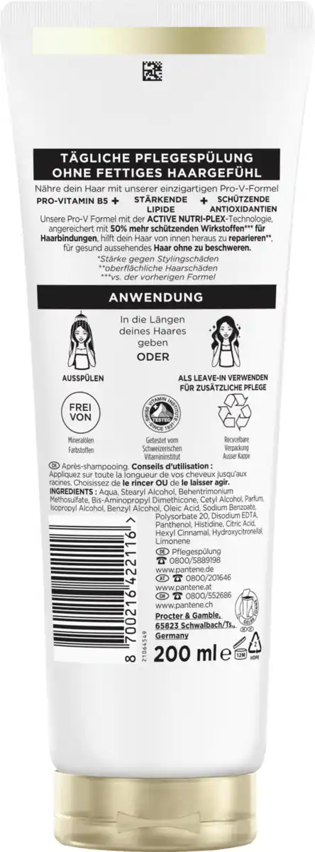 Bild 2 von Pantene Pro-V Haarkur Balsam RepairCare, 200 ml