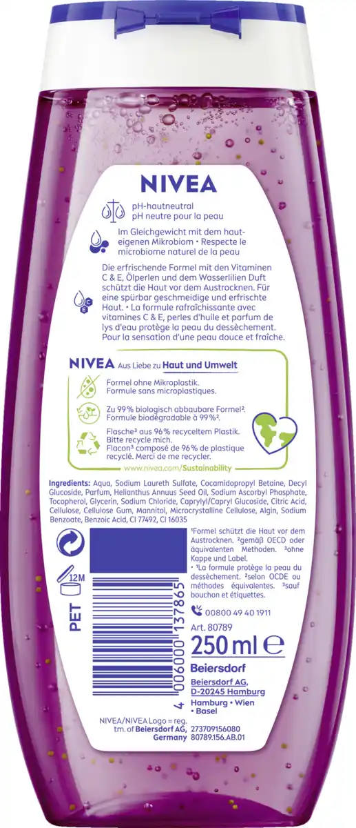 Bild 2 von NIVEA Duschgel Waterlily & Oil, 250 ml