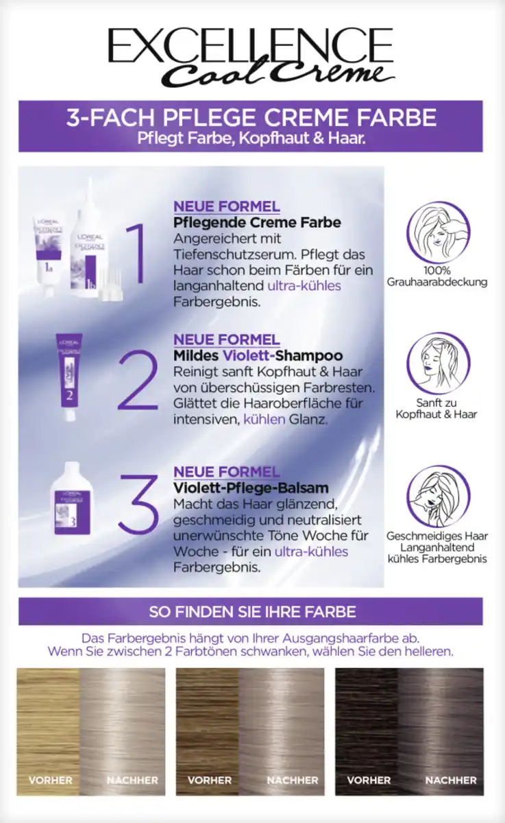 Bild 3 von L’Oréal Paris Excellence Cool Creme 8.11 Ultra kühles Hellblond