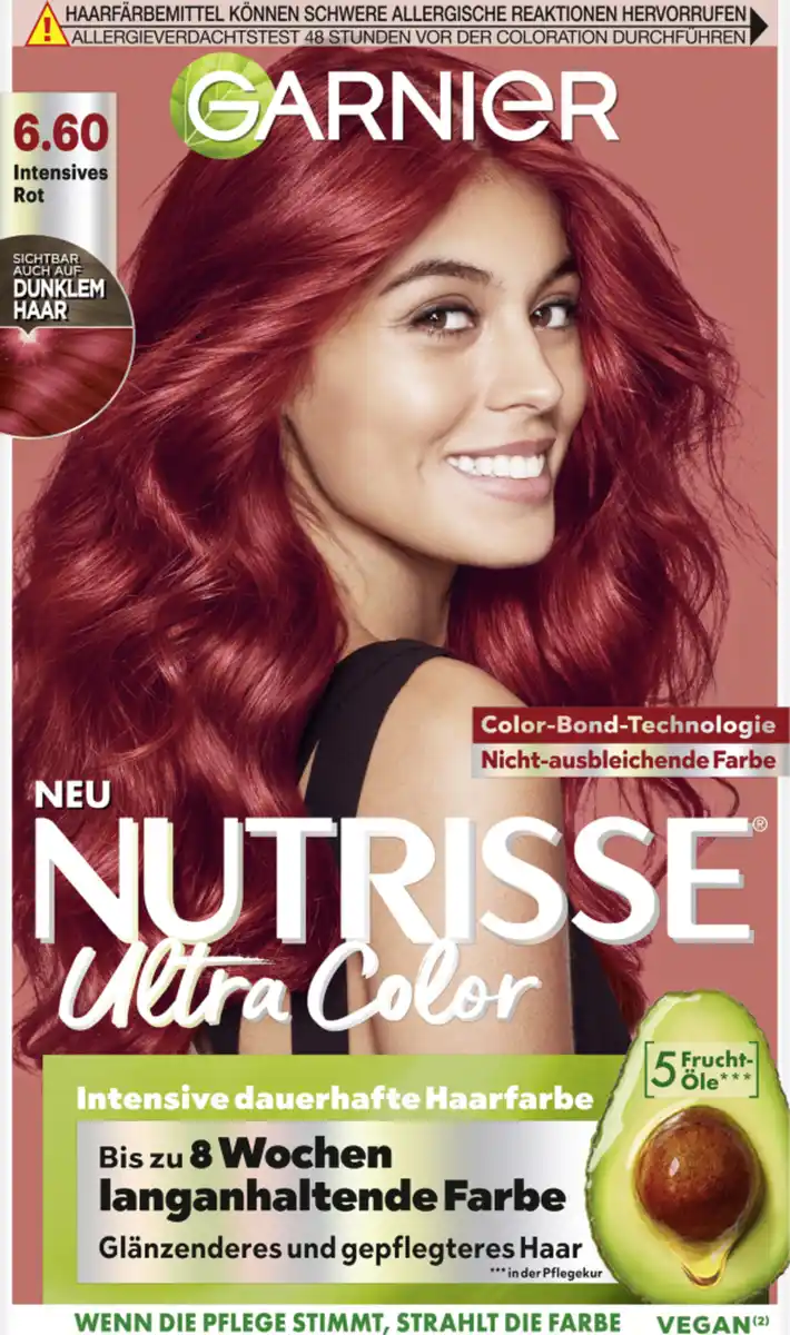 Bild 1 von Garnier Nutrisse Farbsensation Dauerhafte Haarfarbe Coloration 6.60 Intensives Rot