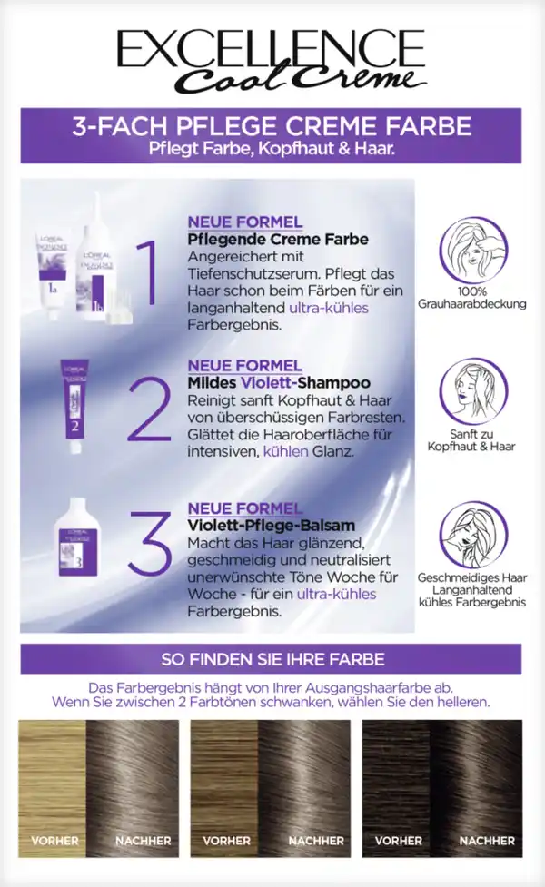 Bild 3 von L’Oréal Paris Excellence Cool Creme Coloration 7.11 Ultra Kühles Mittelblond