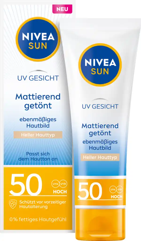 Bild 3 von NIVEA SUN UV Gesicht getönter Sonnenschutz heller Hauttyp LSF 50, 50 ml