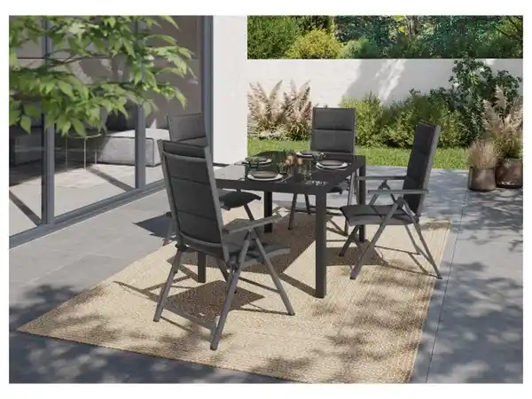 Bild 3 von LIVARNO home Alu-Set »Toronto«, 5-teilig - Standardtisch & 4 Hochlehner, anthrazit/grau