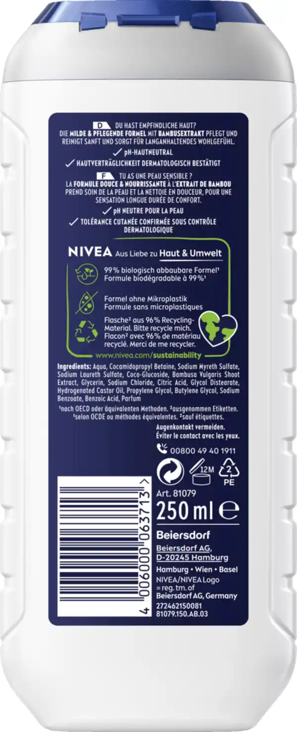 Bild 2 von NIVEA MEN 3in1 Duschgel Sensitive, 250 ml