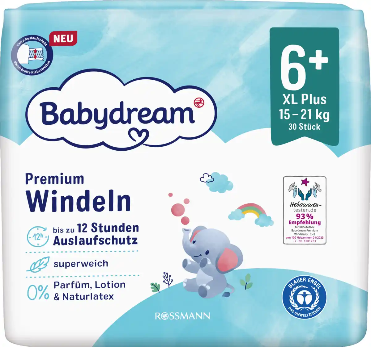 Bild 1 von Babydream Premium Windeln Größe 6+ XL+, 30 Stück, 15-21 kg