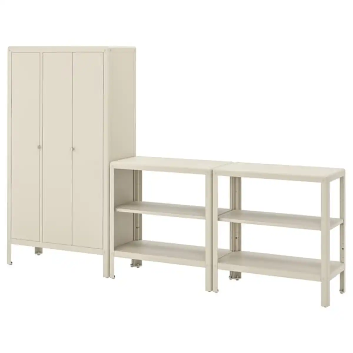 Bild 2 von KOLBJÖRN Regal mit Schrank, beige 171x37x161 cm