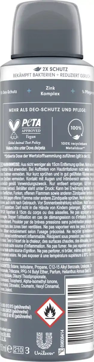 Bild 2 von Dove Men+Care Clean Comfort mit Zink-Komplex Deospray, 150 ml