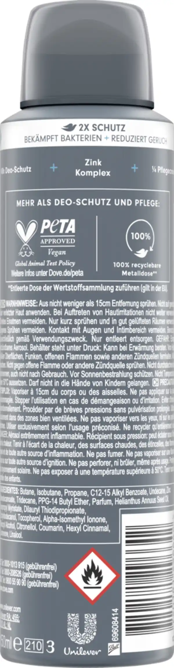 Bild 2 von Dove Men+Care Clean Comfort mit Zink-Komplex Deospray, 150 ml